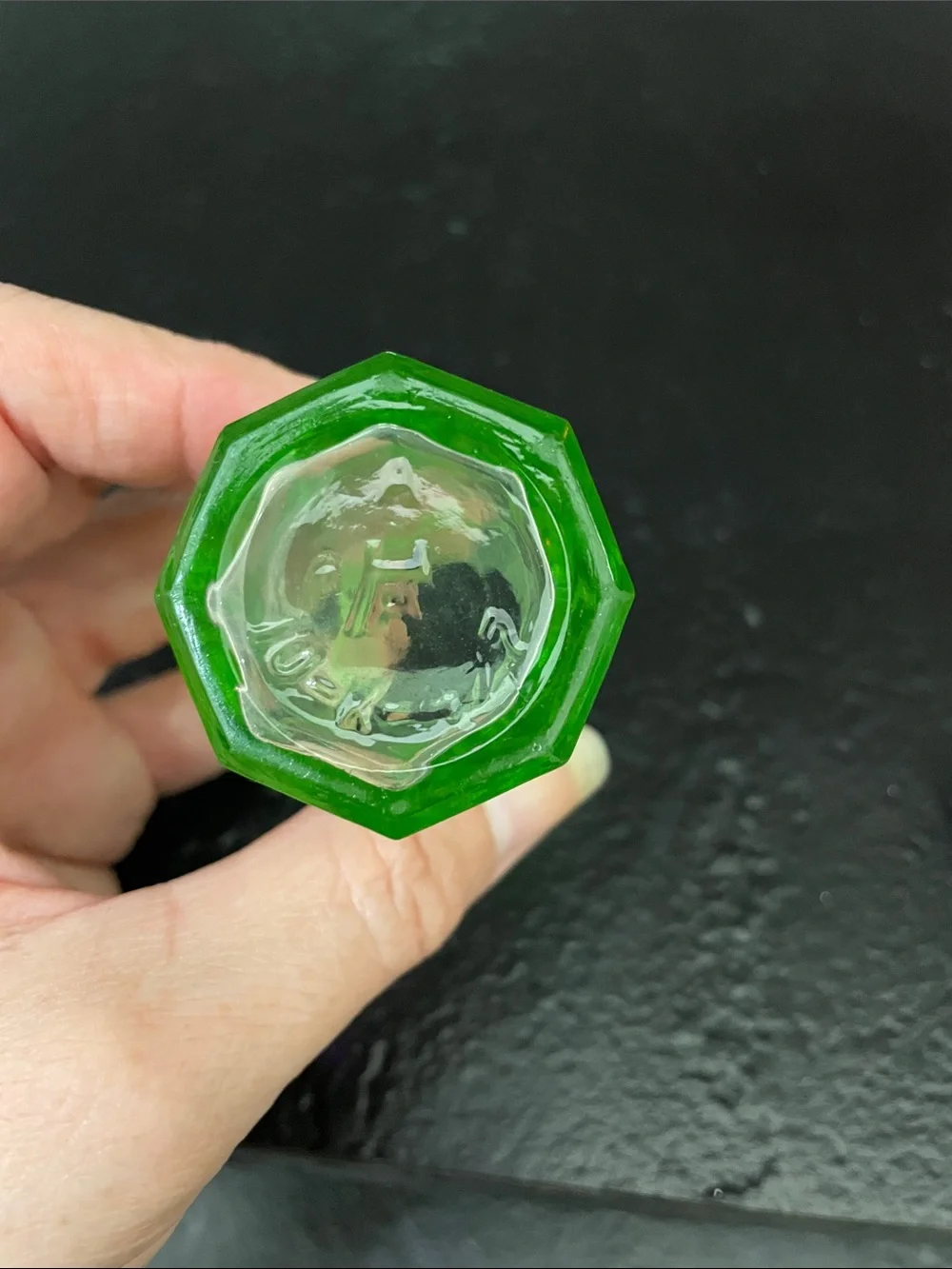 Anchor Hocking Vintage Uranium/Vaseline Green Glass Salt Shaker with Metal Lid